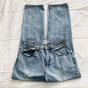 Princess Polly medium wash high waisted jeans